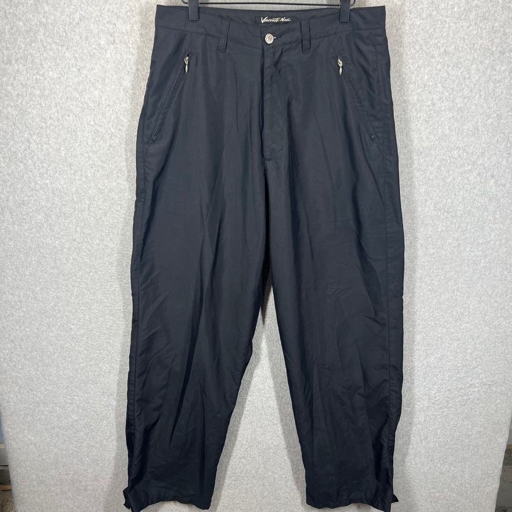 Vincente Nesi Pants Mens 34 Black Tech Track Hiking Snap Hem Y2K Skater‎ EUC